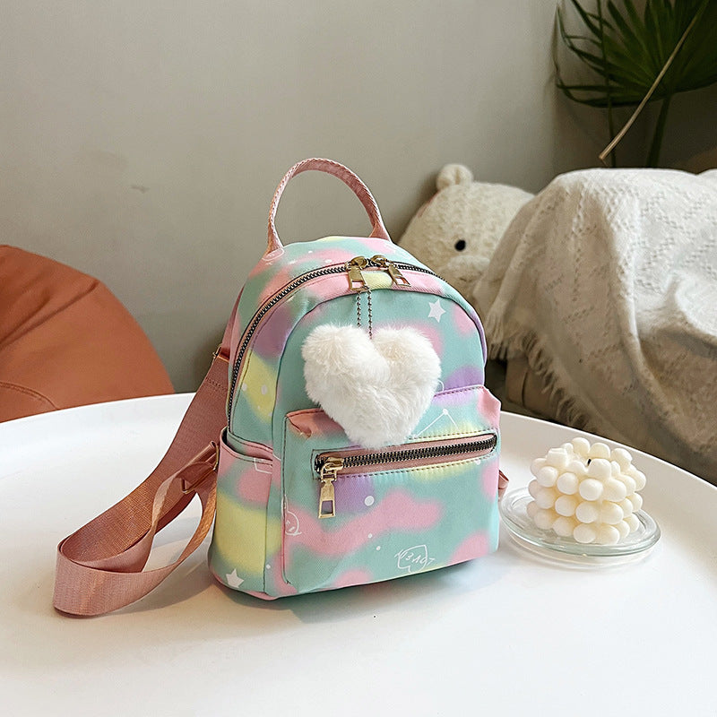 Mochila de corazón colorido de poliéster al por mayor